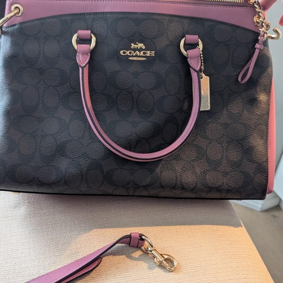 Coach Signature Brown and Pink Tote Bag - Picture 5 of 6